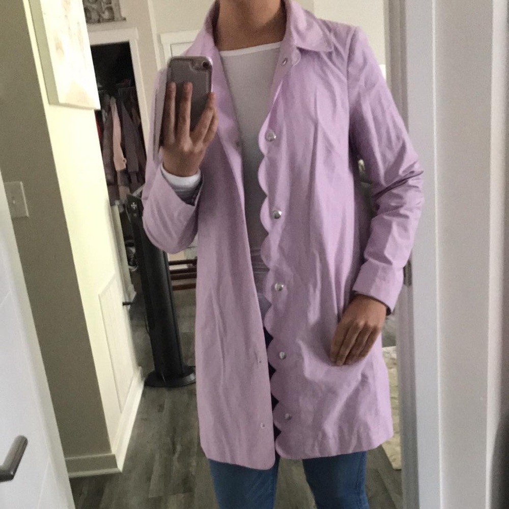Jcrew Lavender Scalloped Trench